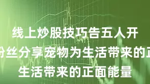 线上炒股技巧告五人开心地与粉丝分享宠物为生活带来的正面能量